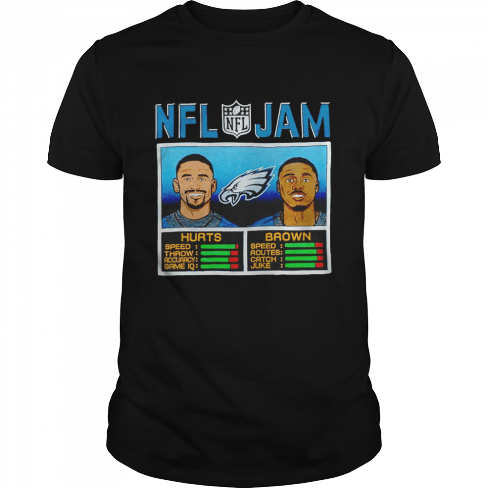 NFL Jam Eagles Hurts and Brown shirt