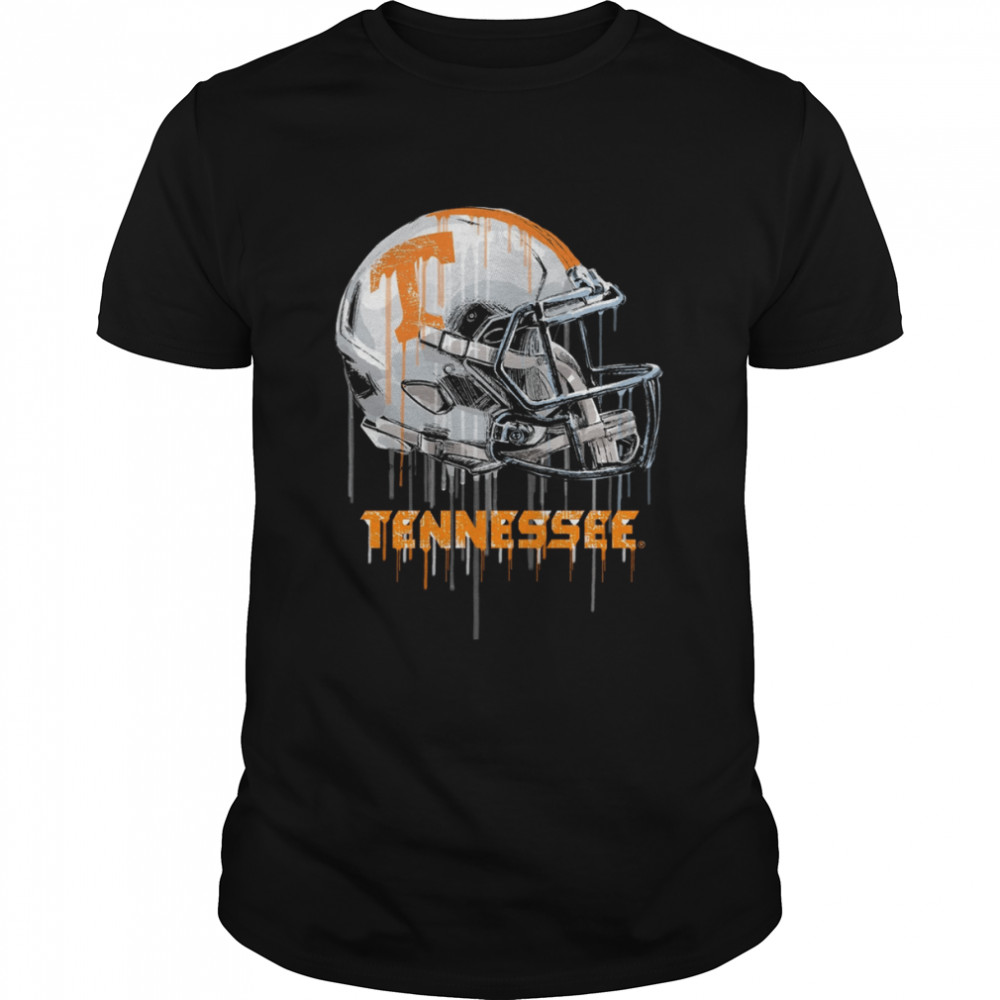 Tennessee Vols Original Dripping Football Helmet Black T-Shirt