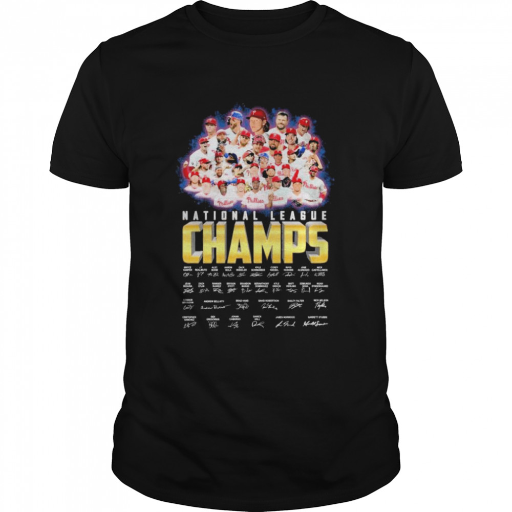2022 National League Champs Philadelphia Phillies team football signatures shirt