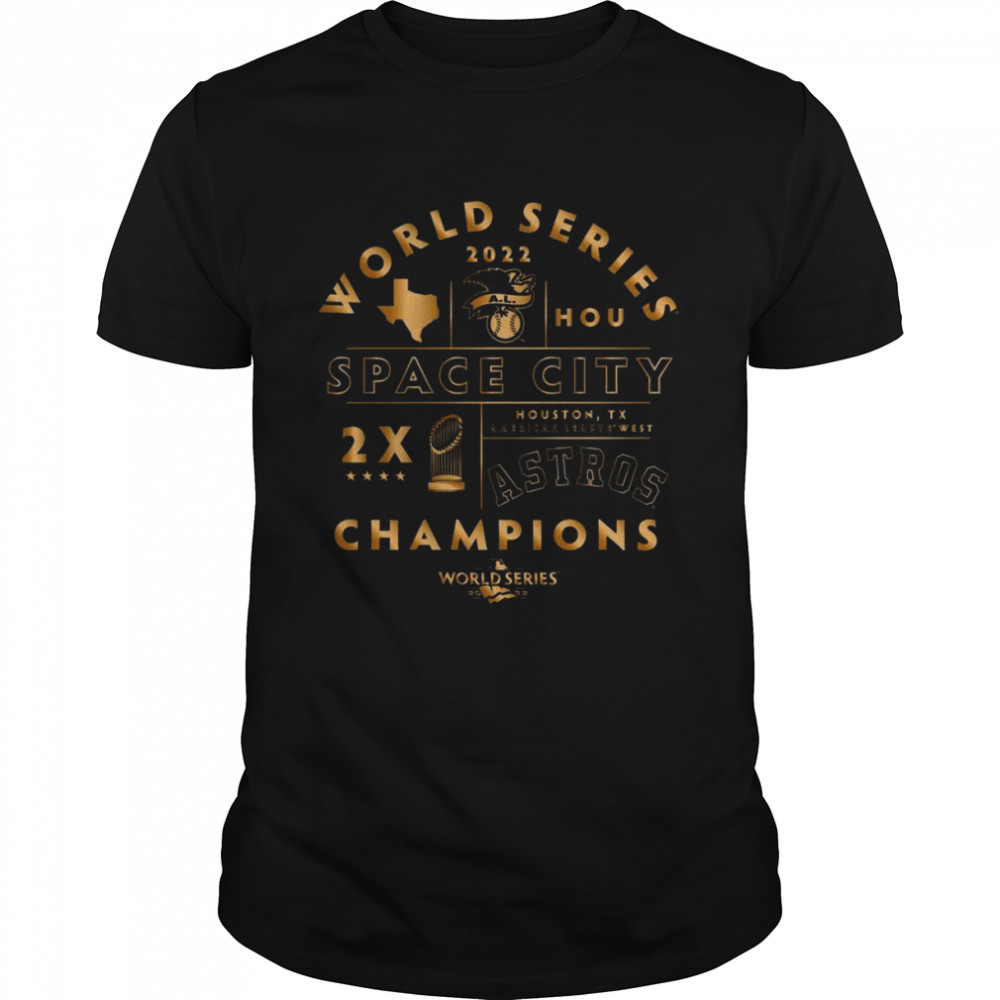 Houston Astros Two-Time World Series Champions Gold Shirt