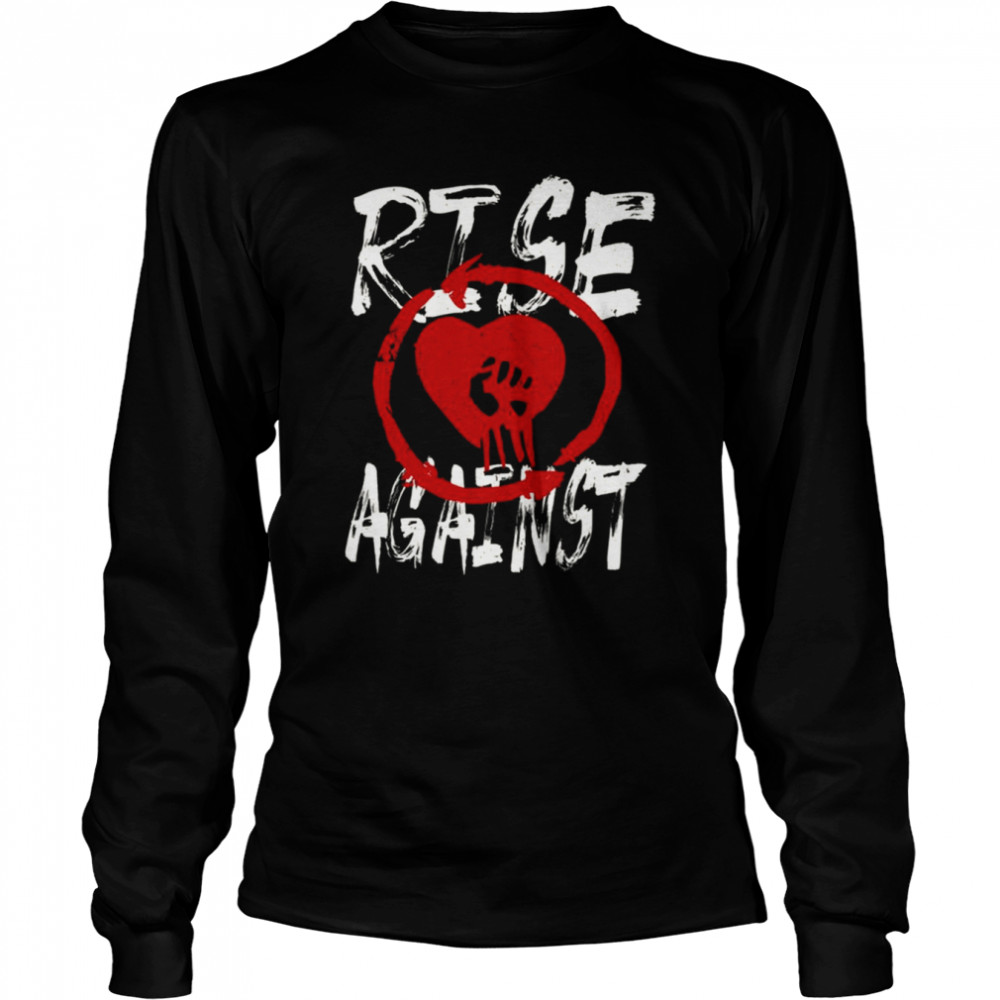 Red Heart Symbol Rise Against shirt Long Sleeved T-shirt