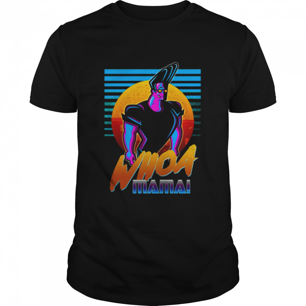 Johnny Bravo Whoa Mama! Outrun Style Graphic shirt