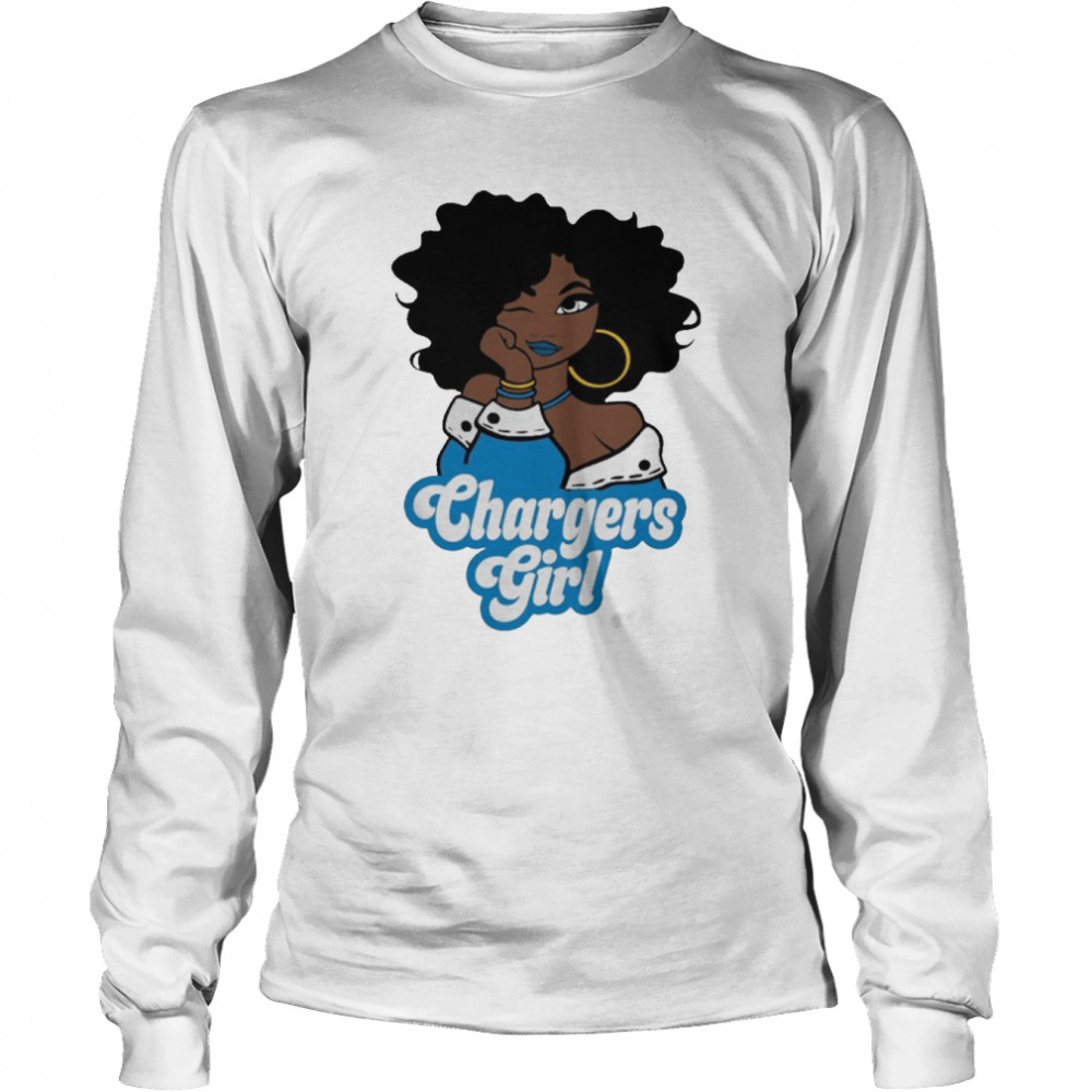 Los Angeles Chargers football Black Girl 2022 shirt Long Sleeved T-shirt
