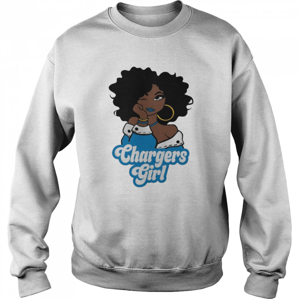 Los Angeles Chargers football Black Girl 2022 shirt Unisex Sweatshirt