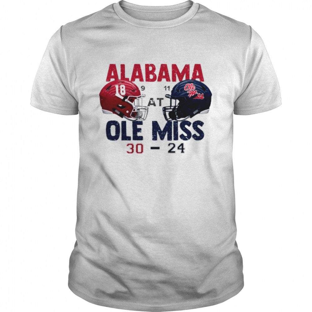 Alabama Crimson 30 24 Ole Miss Rebels Football 2022 gameday matchup final score shirt