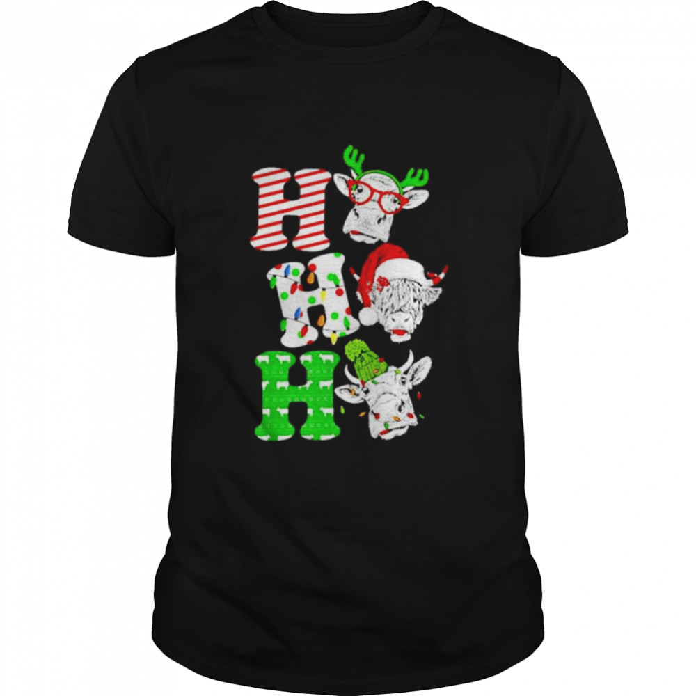 ho Ho Ho Santa Claus cow Christmas shirt