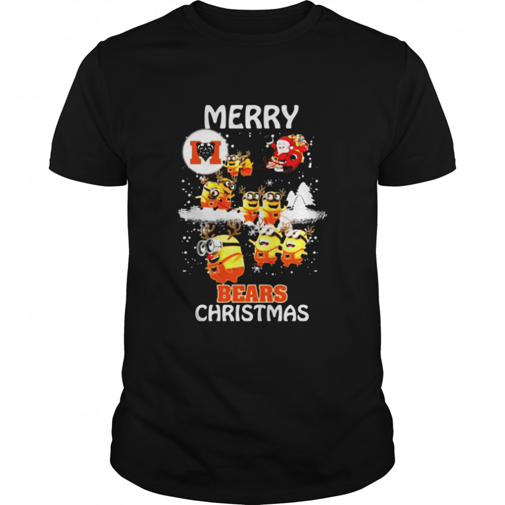 Santa Claus With Sleigh Minions Mercer Bears Christmas shirt
