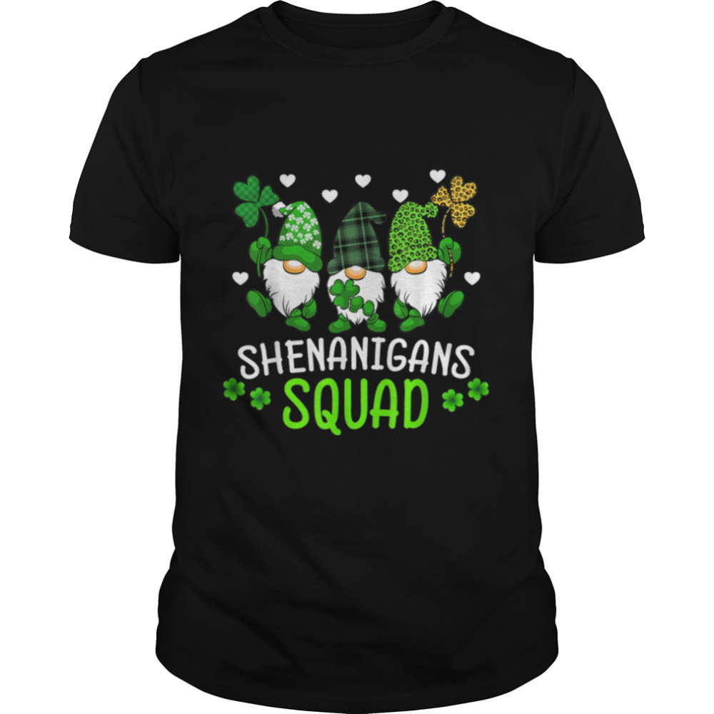 Shenanigans Squad St Patricks Day Gnomes Green Proud Irish T-Shirt B0BMKX8BFZ