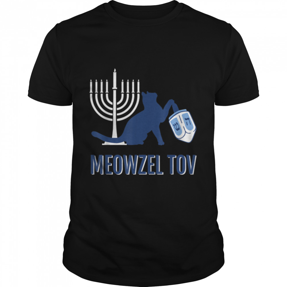 Hanukkah Cat Hanukkah Meowzel Funny Pajama Family Matching T-Shirt B0BMLGNM84