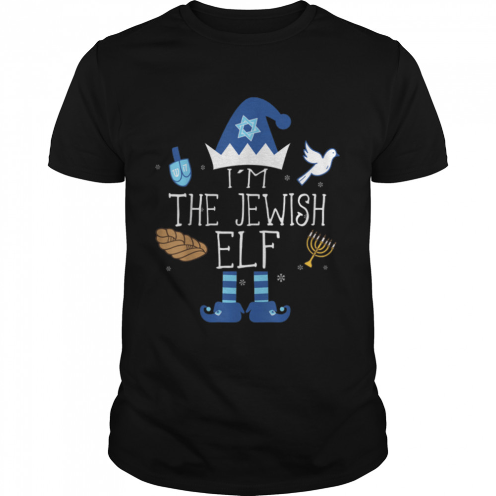 Happy Hanukkah Jewish Elf Family Group Christmas Pajama Gift T-Shirt B08NZV1XVK