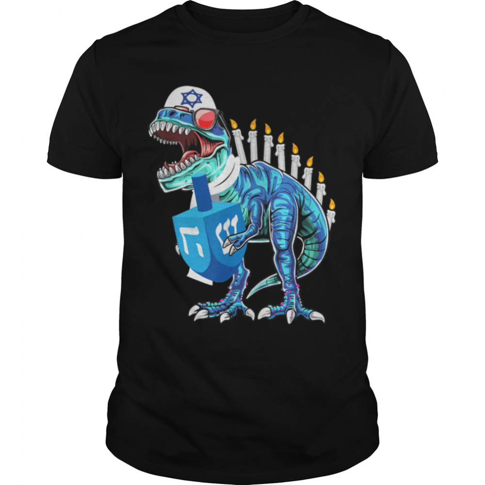 Menorasaurus Rex Dinosaur T Rex Hanukkah Shirt for Boys Kids T-Shirt B0BMLH78P3