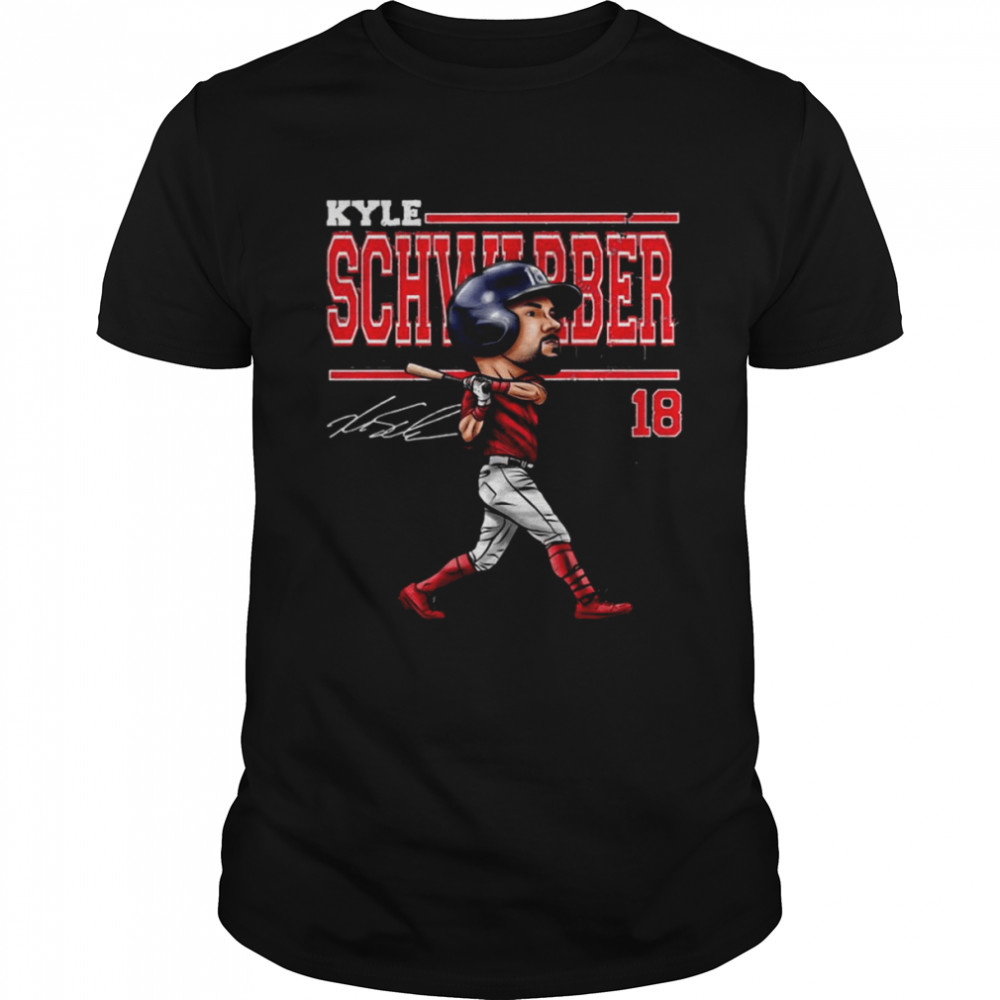 Number 18 Baseball Player Kyle Schwarber Cartoon shirt