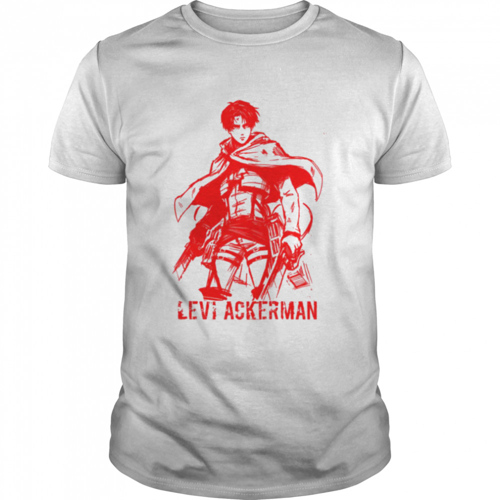 Red Design Levi Ackerman In Aot Attack On Titan shirt