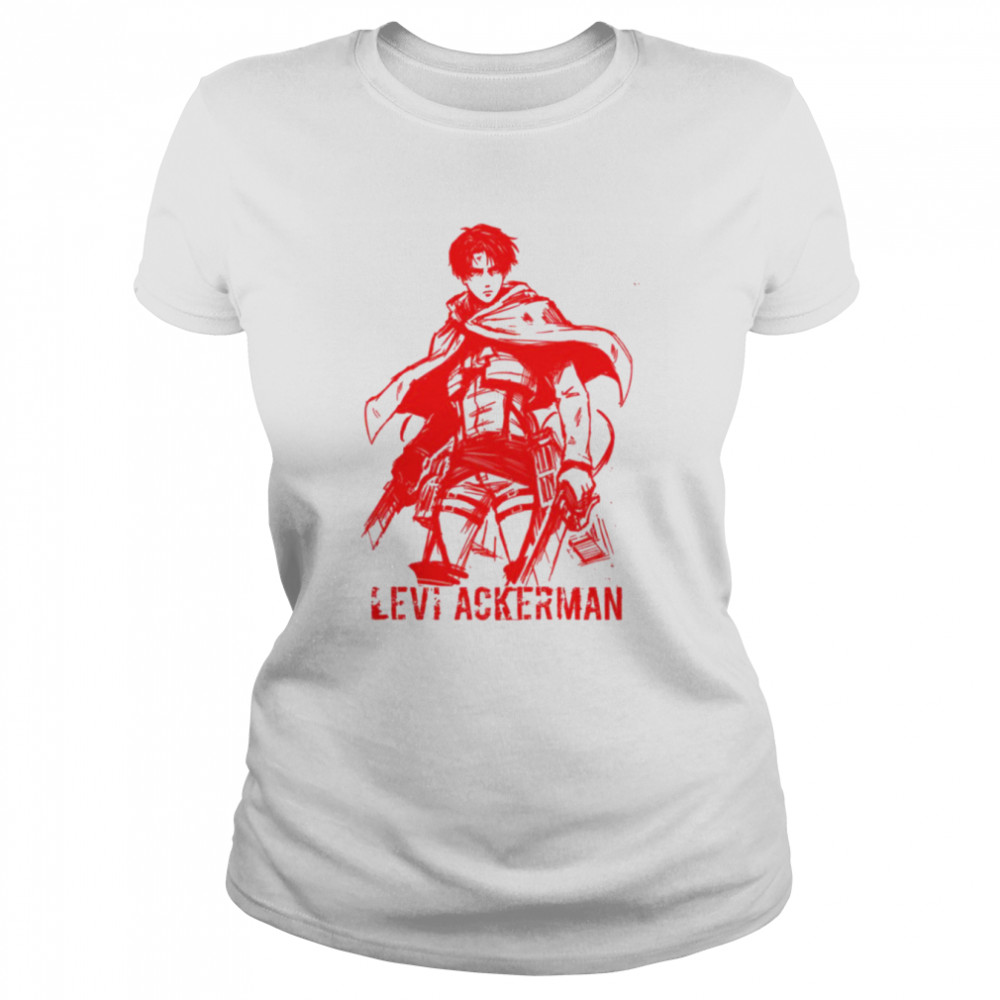 Red Design Levi Ackerman In Aot Attack On Titan shirt Classic Women's T-shirt