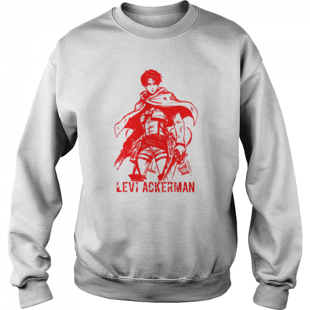 Red Design Levi Ackerman In Aot Attack On Titan shirt Unisex Sweatshirt