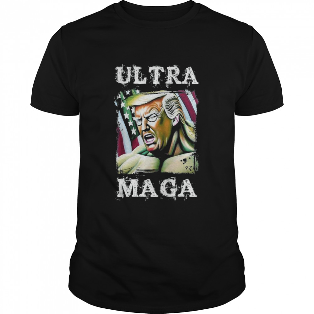 Pro Trump 2024 Election USA Flag Proud Anti Biden Political T-Shirt