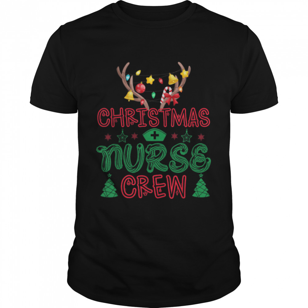 Christmas Nurse Crew Deer T-Shirt B0BN1PF4WL
