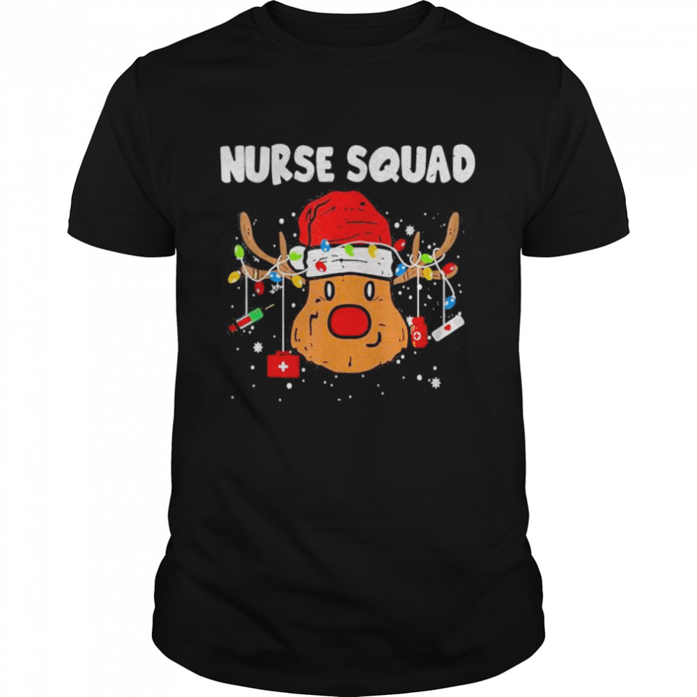 Nurse Squad Reindeer Christmas Nurse Xmas Christmas light T-Shirt