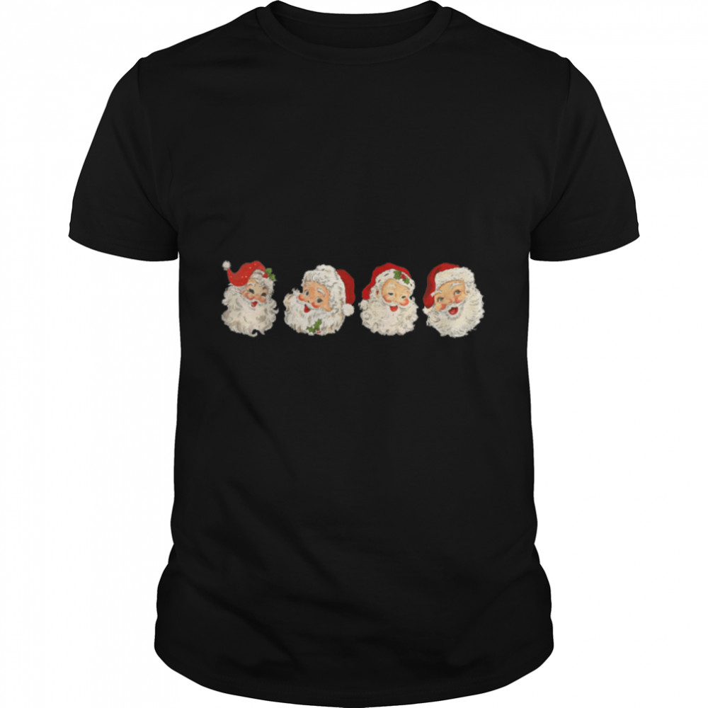 Retro Groovy Merry Christmas Cute Cheerful Santa Claus T-Shirt B0BN1K2TPN