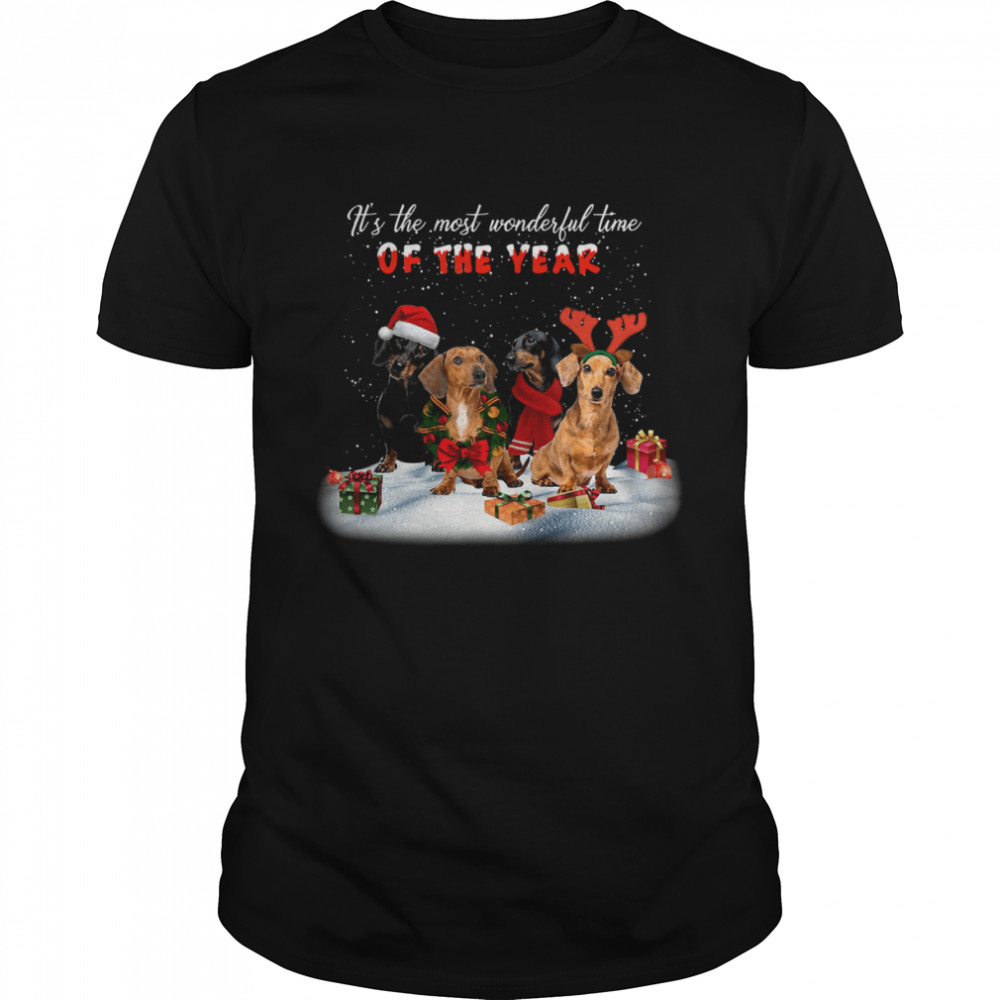 Dachshunds It’s The Most Wonderful Time Of The Year Merry Christmas Gift shirt