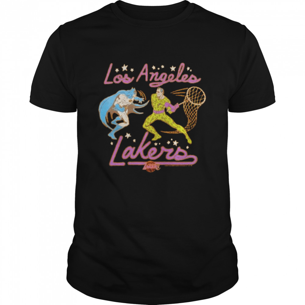 dC Comics Batman and Riddler x Los Angles Lakers shirt