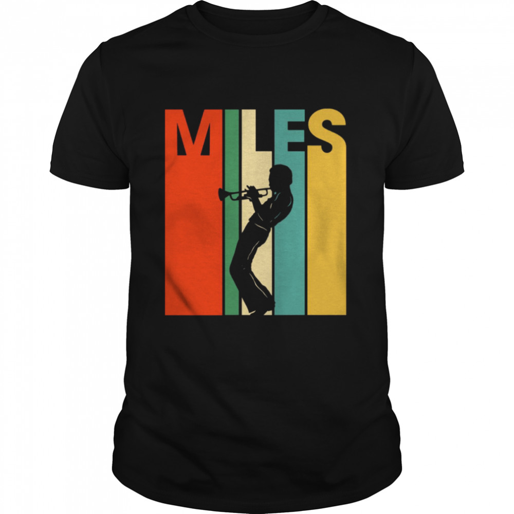 Retro Miles Davis Trumpet Blue Music shirt