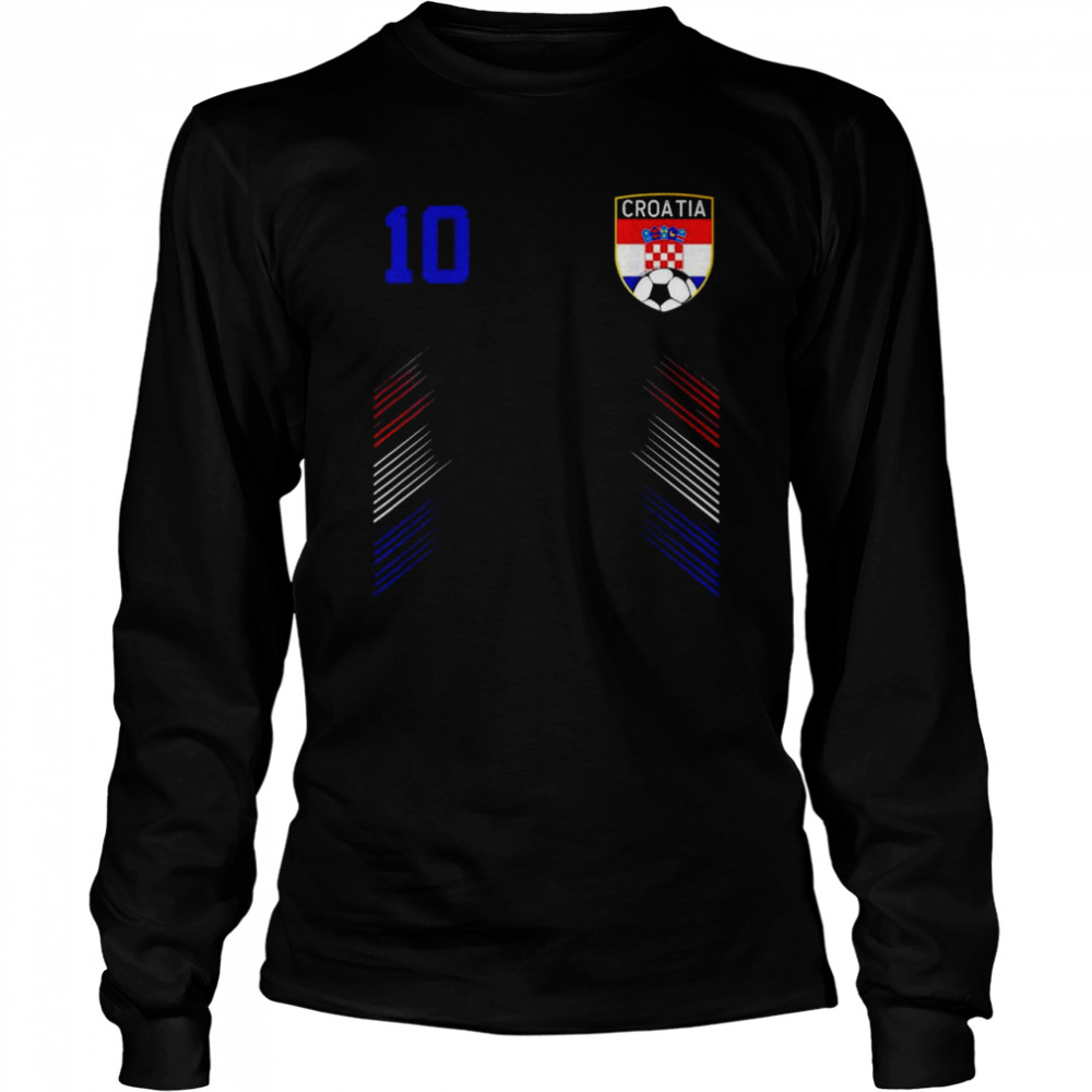 Croatia Soccer Croatian Football Retro 10 Jersey T- Long Sleeved T-shirt