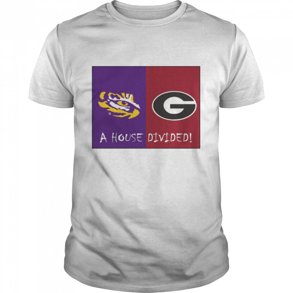 Funny lSU Tigers Vs Georgia Bulldogs A House Divided 2022 Shirt