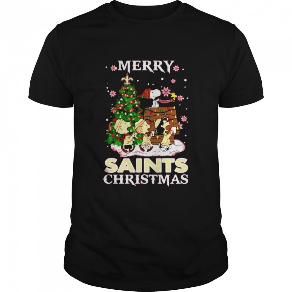 Snoopy and Friends Merry New Orleans Saints Christmas shirt