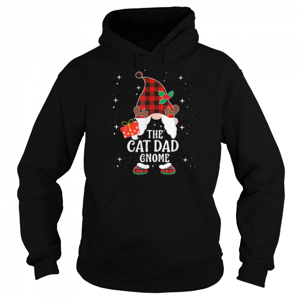 Cat Dad Gnome Buffalo Plaid Matching Family Christmas Pajama T- B0BGC34GGY Unisex Hoodie