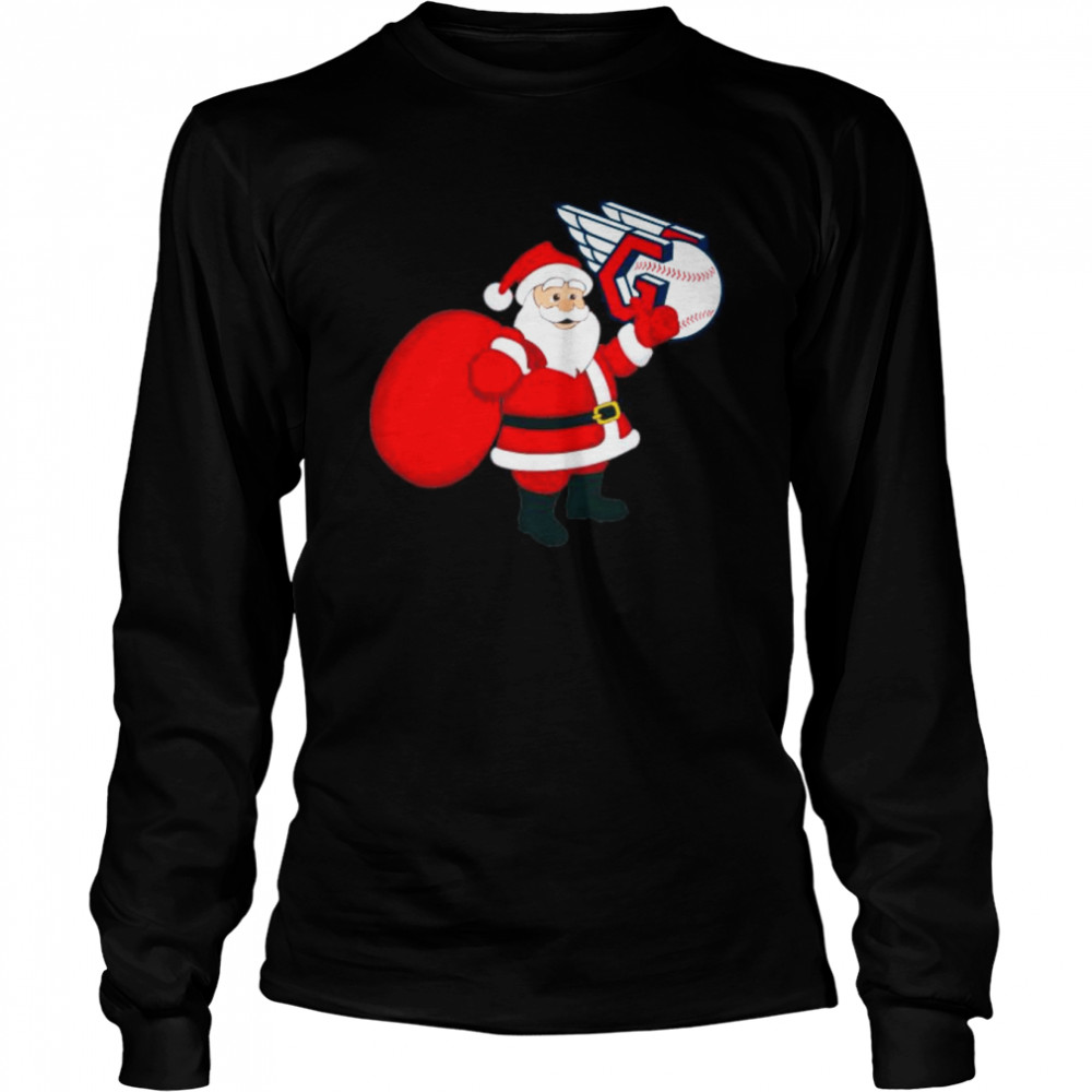 Santa Claus Cleveland Guardians MLB Christmas 2022 shirt Long Sleeved T-shirt