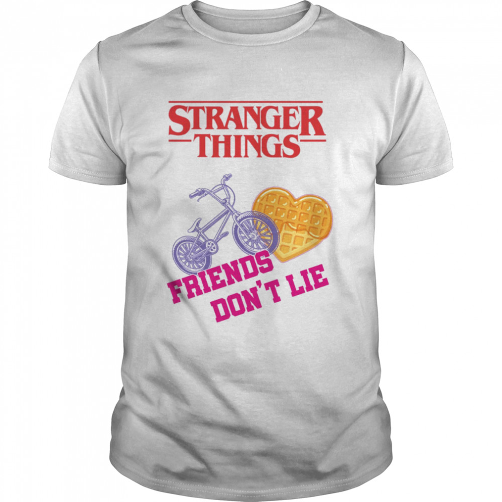 Series Stranger Things Says Girls Eleven Friends Dont Lie Great Retro Pattern shirt