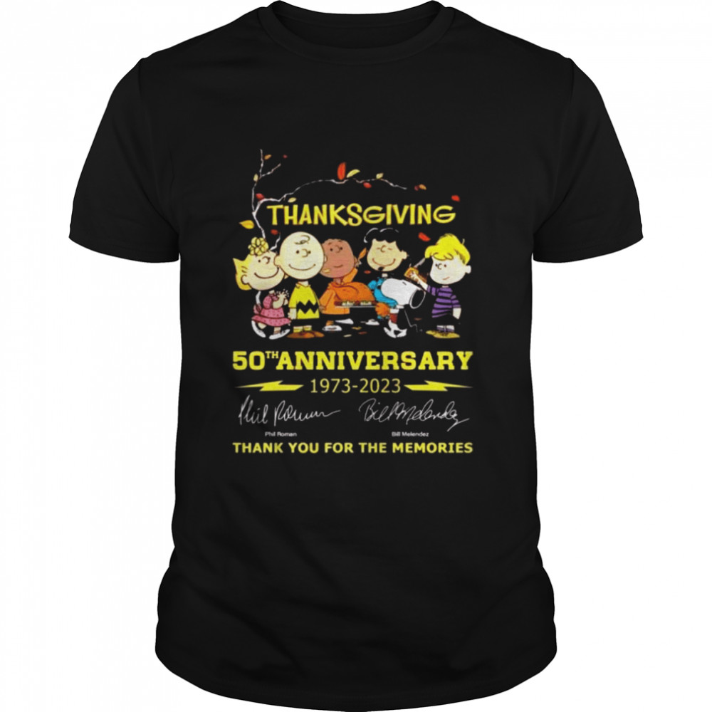 Thanksgiving 50th Anniversary 1973 – 2023 Thank You For The Memories Signatures Shirt
