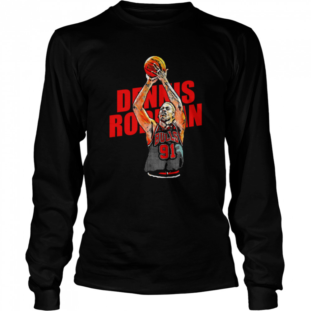 Nba Player Dennis Rodman Sport Basketball Scottie shirt Long Sleeved T-shirt