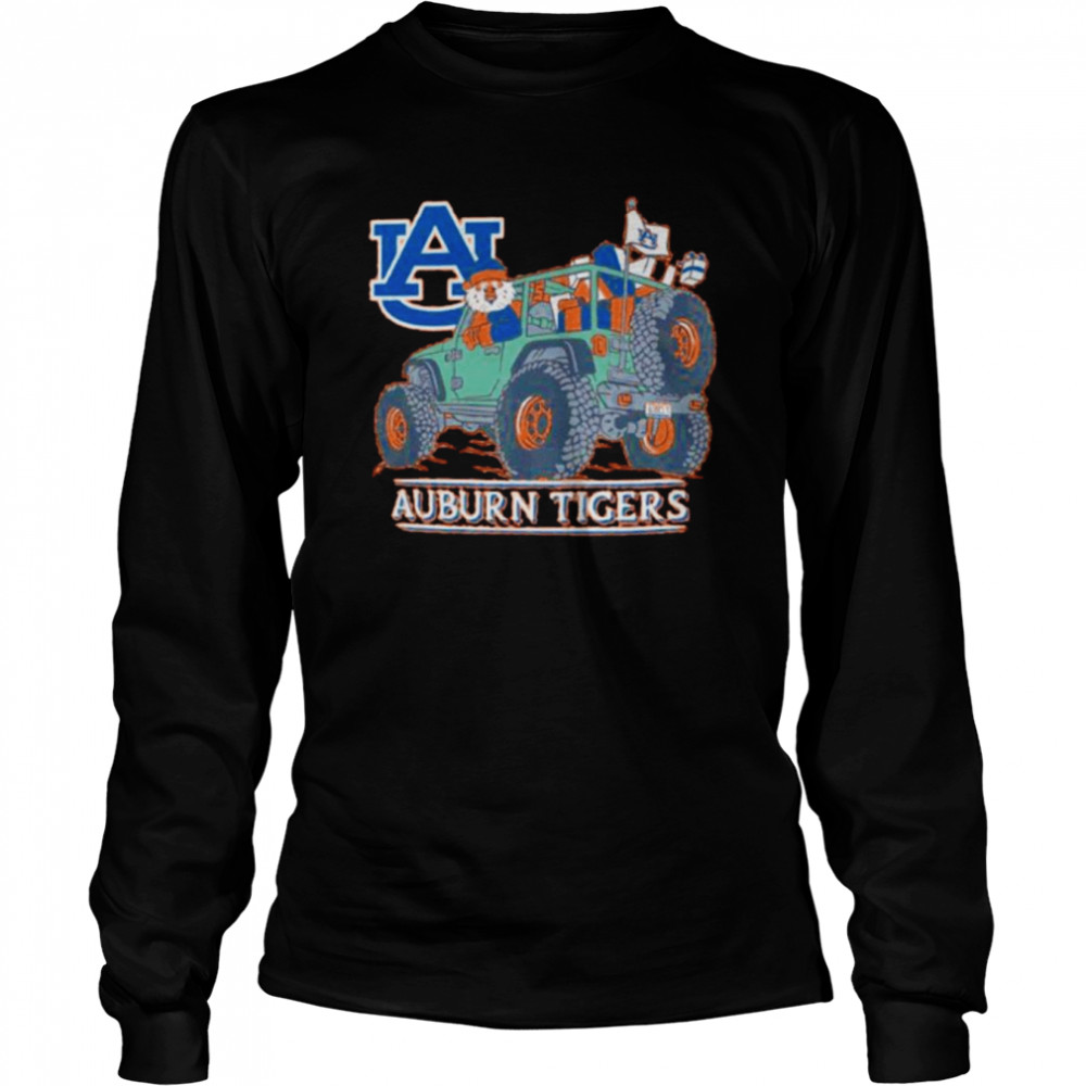 Nice auburn Tigers Aubie Claus drives jeep shirt Long Sleeved T-shirt