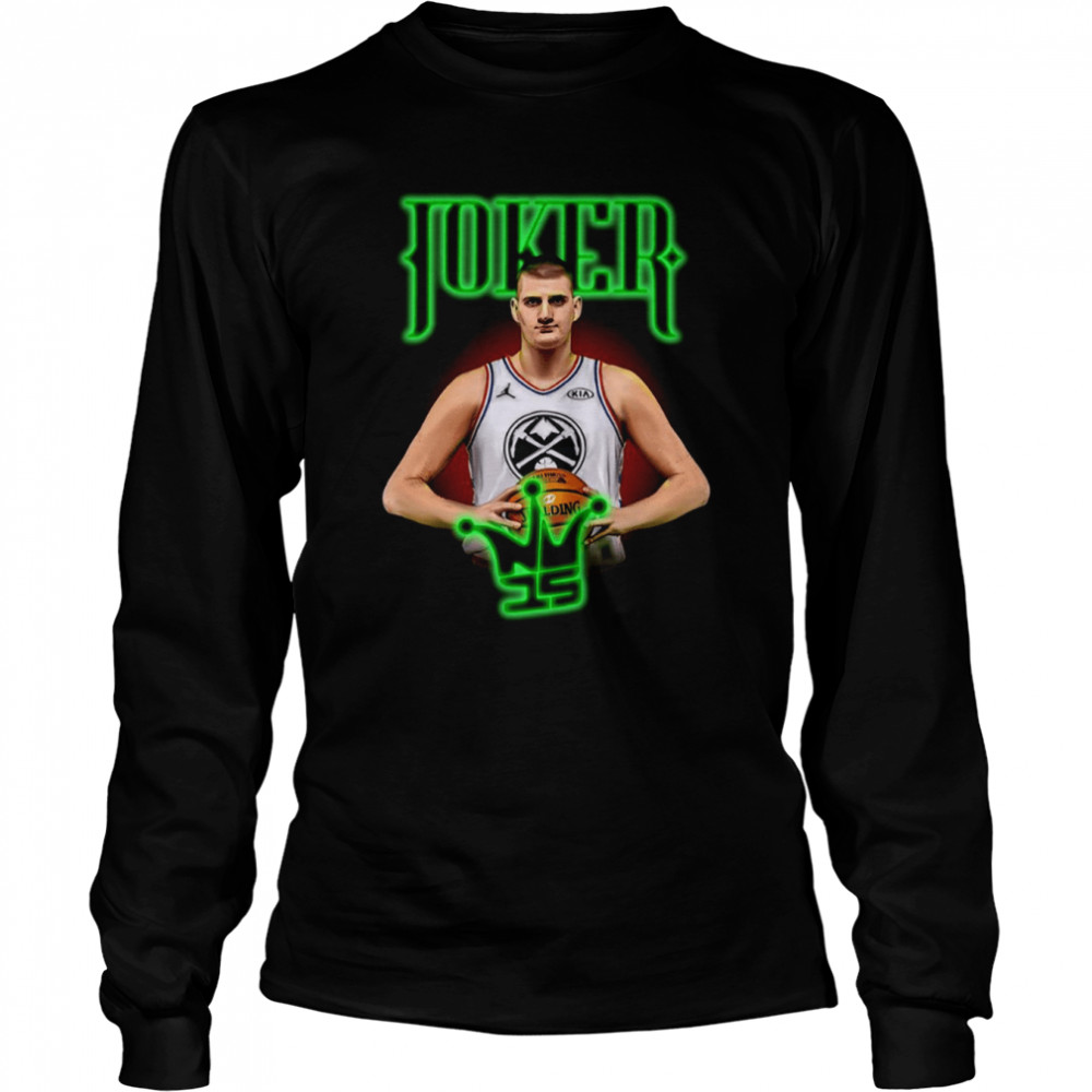 Nikola Joker Jokic Neon Design Basketball shirt Long Sleeved T-shirt