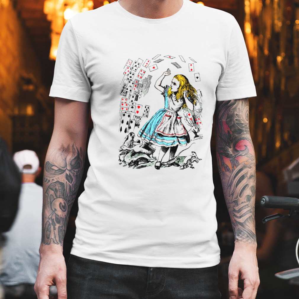 Illustration Alice And The Stack Of Cards Alice In Wonderland shirt