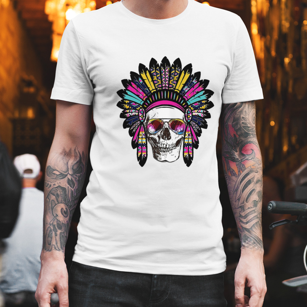Native American Warrior Skull Color Shirt