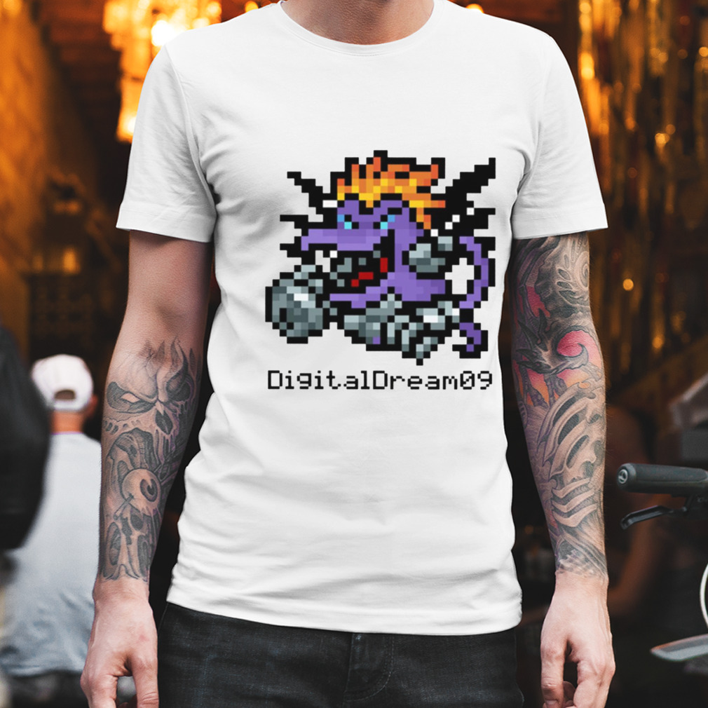 Metalvegiemon Big Sprite Colour Logo Digimon shirt