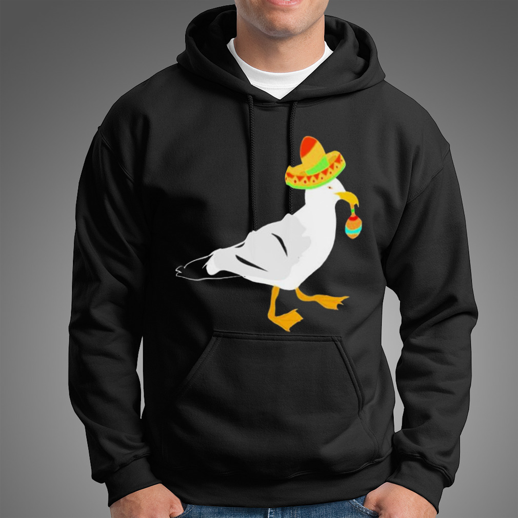 Mexican Seagull Sombrero Costume Maraca Funny Bird Shirt