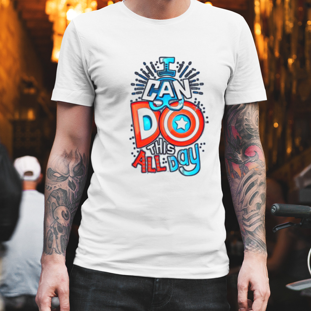 I Can Do This All Day Text Design Marvel Captain America shirt