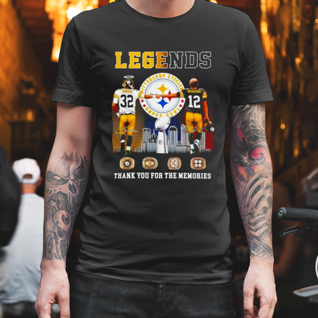 Najee Harris and Terry Bradshaw Pittsburgh Steelers Super Bowl signature T-shirt
