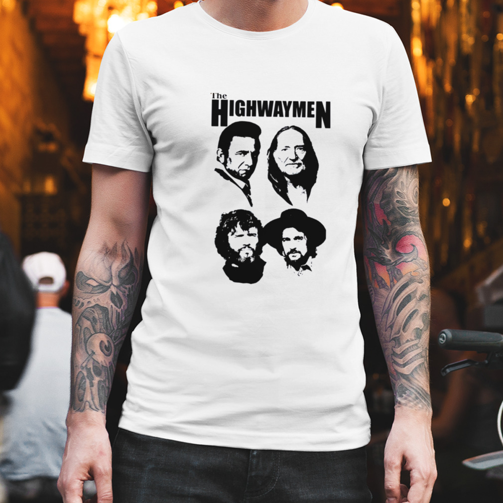 Highwaymen Outlaw Country Super Group The Black Stencil 2 shirt