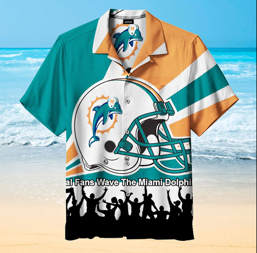 Miami Dolphins NFL Sea Wave And Dolphin Custom Name