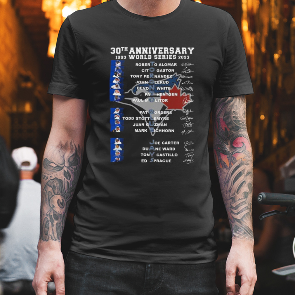 Toronto Blue Jays World Series 30th anniversary signatures shirt