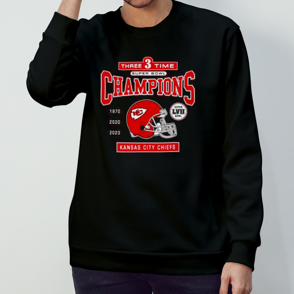 Three Time Super Bowl Champions 1970 2020 2023 Kansas City Chiefs T-Shirt