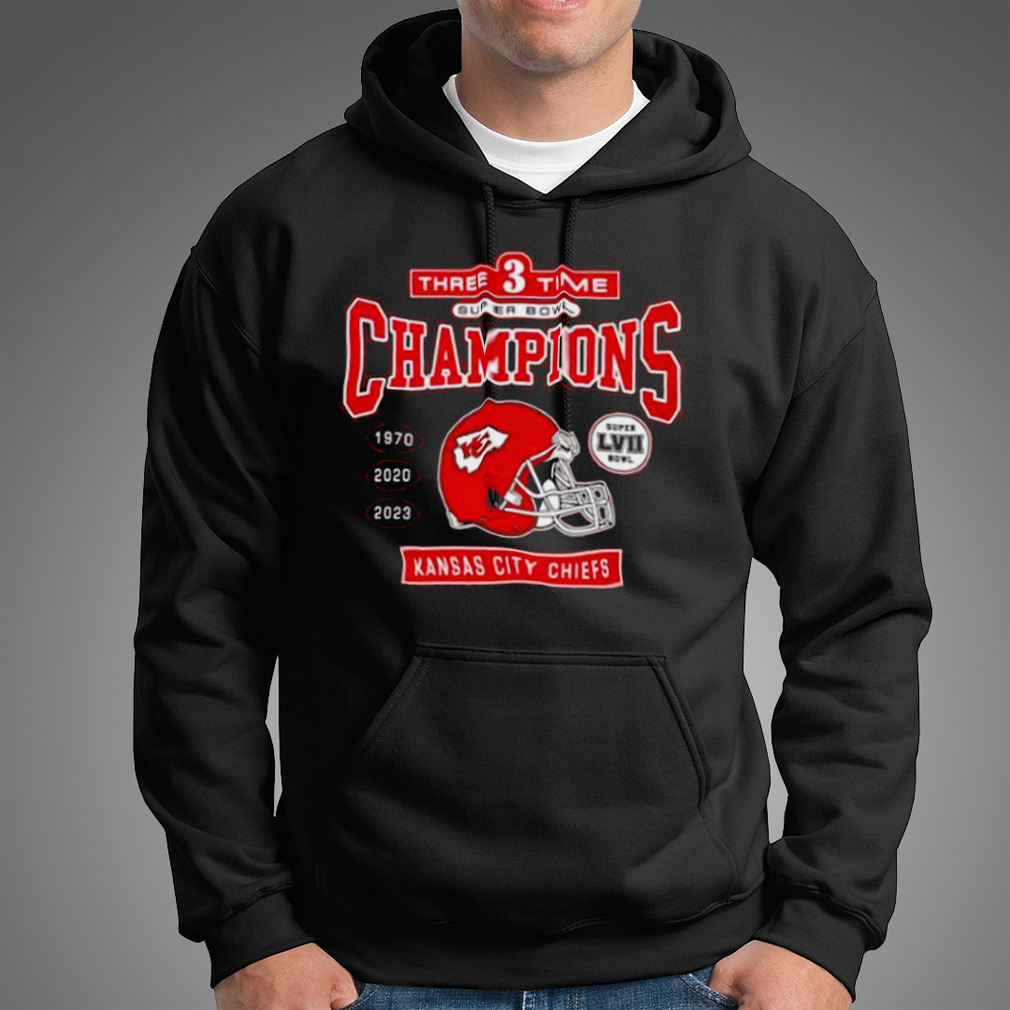 Three Time Super Bowl Champions 1970 2020 2023 Kansas City Chiefs T-Shirt -  T-shirts Low Price