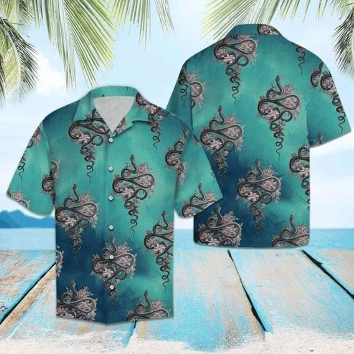 Beach Shirt Order Snake Flower Hawaiian Shirt