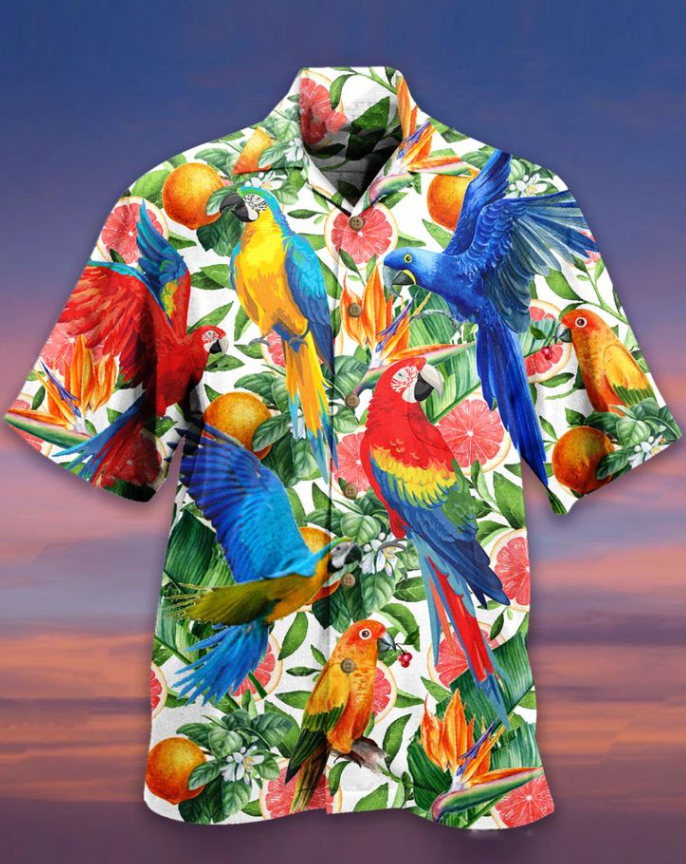 Cotton-Blend Men's Floral Shirt  Hawalili