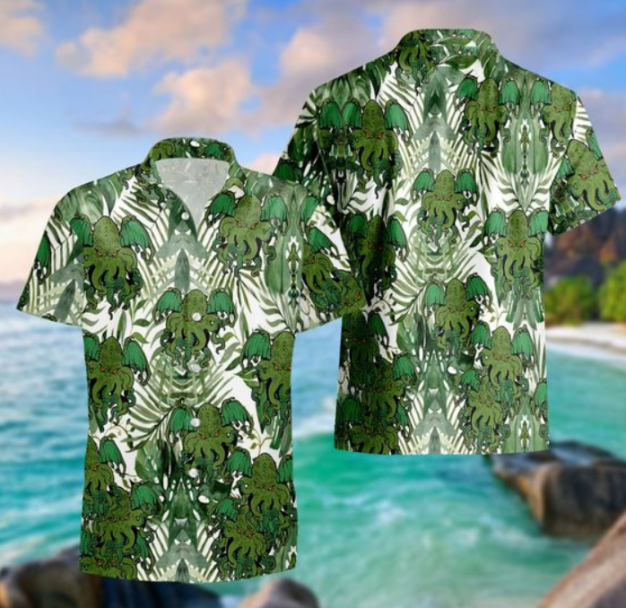Cthulhu Tropical Hawaiian Shirt, Cthulhu 3D Hawaiian Shirt